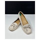 90 MICHAELKORSWhiteLeatherMoccasinsSz8