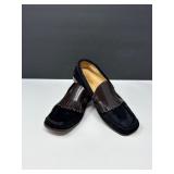 55 ESCADABrownPonyHairLeatherLoafersSz75