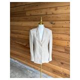 3 GIORGIOARMANITanSequinedLinenBlazerSz4