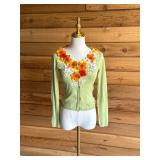 52 MOSCHINOCheap&ChicGreenw3DFlowersCardiganSzS