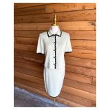 46 STJOHNMint&BlackSkirtSuitSz2