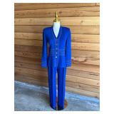 33 STJOHNRoyalBlueKnitPantSuitSz2