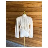 87 VintageMAGNOLIAIvoryPearlyLambswoolAngoraSweaterSzS