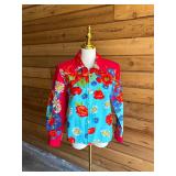 82 STJOHNSportRedFloralDenimJacketSzP