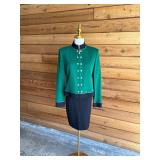 77 STJOHNBlack&GreenSkirtSuitSz24