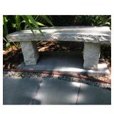 Curved Granite/Stone Garden Bench – Straight Legs
