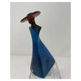 Rare Kosta Boda Kjell Engmann Red Hat Lady Glass Statue