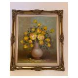 Yellow Roses by Sprague – Framed Floral Still Life Painting