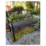 Vintage Black Metal “Welcome” Bench – Outdoor Garden Seating