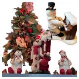 Christmas Cheer Collection: Tree, Hallmark Piano Snowman & Figures