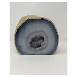 Agate Geode 8 in Tall Bookends – Crystal Interior & Banded Detail	