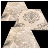 Set of 3 Belgian Woven Synthetic Fiber Rugs – Durable & Stylish
