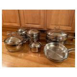 Belgique Stainless Cookware Set – Assorted Lidded Pots & Fry Pans