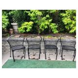Set of Four Outdoor Metal Patio Chairs – Classic Garden Seating