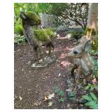 Pair of Sculpted Cement Garden Deer – Nature-Inspired Outdoor Décor