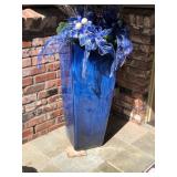 Tall Blue Ceramic Garden Planter – Large Statement Piece