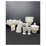 Fenton Milk Glass Hostess Set - Footed Pieces Included