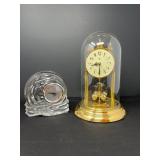 Gold-Tone Elgin Anniversary Clock & Lenox Crystal Swirl Quartz Clock