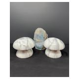 Marble Bookends & Sliced Agate Paperweight – Natural Stone Décor