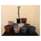 Set of Ten Decorative Ceramic Pots – Mixed Styles and Sizes