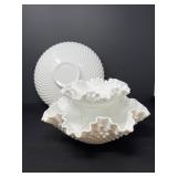 Fenton Hobnail Milk Glass Bowls – Trio of Footed Serving Pieces