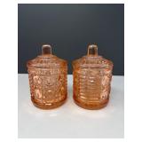 Indiana Glass Sugar Bowls – Two Lidded Pressed Glass Pieces
