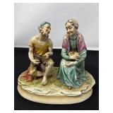 A. Borsato Milano Italy Figurine – Peasant Couple in Tender Gaze