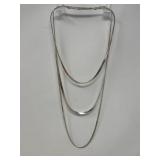 Trio Herringbone Silver (925) Chain Necklaces - 9g