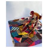 Hand Stitched Patchwork & Antique Velvet & Silk Bear - Crazy Quilt