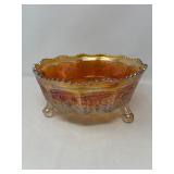Marigold Butterflies and Berries Footed Bowl