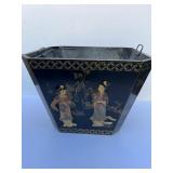 Chinese Chinoiserie Lacquer Planter Box with Metal Liner