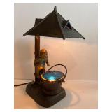 Austrian Cast Metal Figural Table Lamp - Child at Well $1500