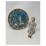 Villeroy & Boch Snow White Plate & Ispanky Bisque Girl Sculpture