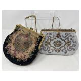 Antique Petit Point Tapestry & Jorelle Beaded Evening Handbags