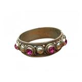 Sterling & Pink Tourmaline Bracelet Cuff- 56g