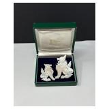 Antique Foo Dog "Mother Of Pearl" Brooches
