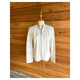 ST JOHN Sport White Leather Jacket- Sz S