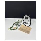 Black Jade & Uncut Emerald Necklace Duo