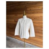 HILARY RADLEY Shiny White Quilted Jacket- Sz S