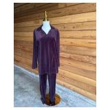 LIZ CLAIBORNE Basics Purple Velour Lounge Suit- Sz S