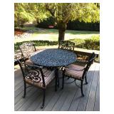 Cast Metal Garden Table & Cast Iron Chairs - Outdoor Ensemble