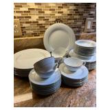 Noritake “Derry” China for Eight – Platinum Trim Porcelain Tableware