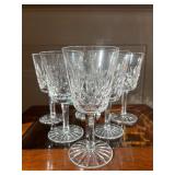 Six Waterford Lismore Water Goblets - Handblown