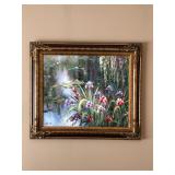 “Still Waters” — Floral Landscape Painting Signed William (30x20)