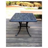 Outdoor Cast Aluminum Patio Side Table - 24 in. Square Top