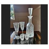 Waterford Lismore Decanter, Fluted Champagne & Shot Glasses - Set