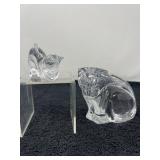 Handcrafted Crystal Cat Figurines by Baccarat & Waterford