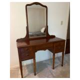 Heirloom Grace: Refinished Vanity with Mirror & Storage