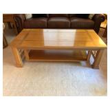 Geometric Grace: Thomasville Coffee Table with Inlaid Top