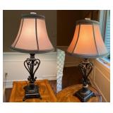 Scrollwork Base Lamps – Elegant Pair in Working Condition
